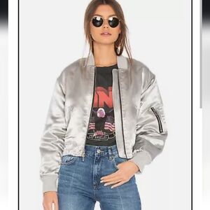 Elizabeth & James 'Royan' metallic bomber Jacket SZ M $695